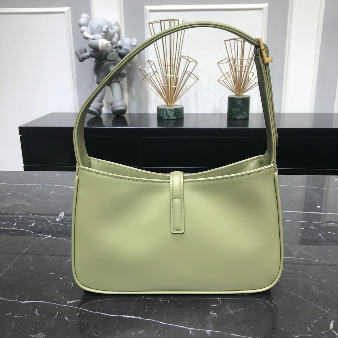 Saint Laurent LE 5 A 7 Smooth Calfskin Shoulder Bag Handbag Light Green 657228 